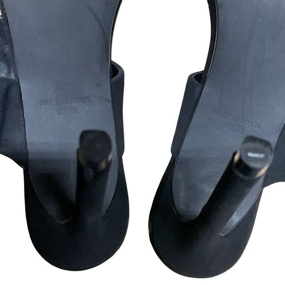 Steve Madden Radar Heels Sandals Black Silver Toned Studded Bands 4.5” Heels 8.5 - Picture 5 of 16